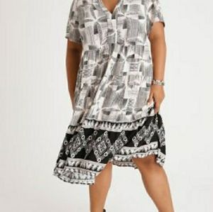 Maeve black and white dress from Anthropologie